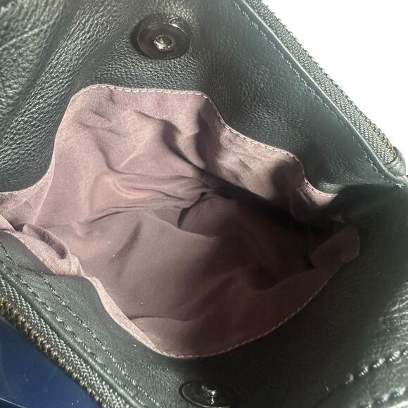 Kooba Black Leather Crossbody Bag Slouchy Zip Front Adjustable Strap Purse - Picture 4 of 10